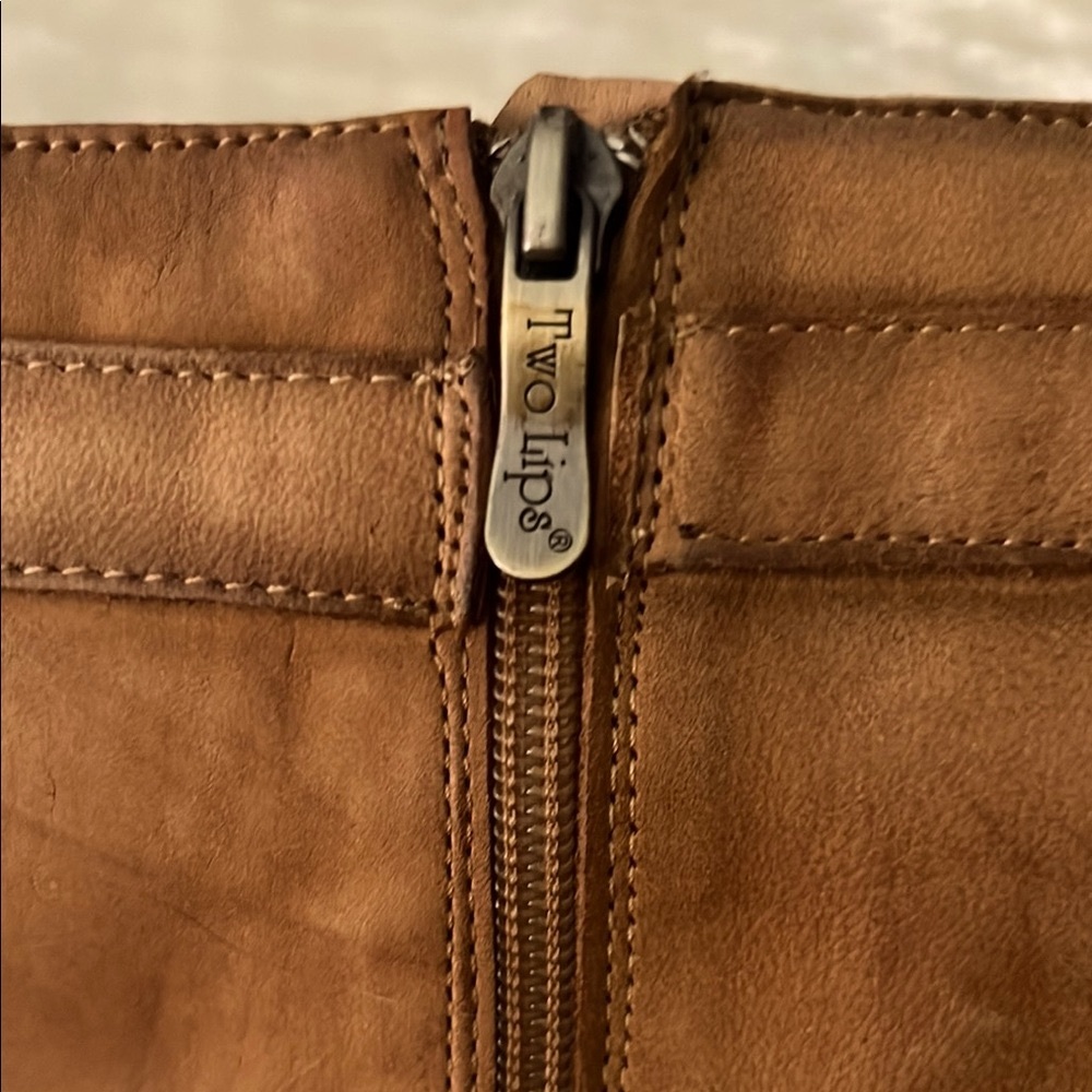 👢 SOFT TAN LEATHER FULL ZIP KNEE-HIGH 
 NON-SLIP BUCKLED RIDING BOOT Women’s 10 - Picture 6 of 13